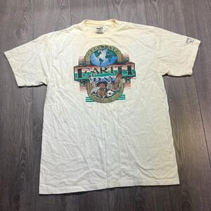 Vintage Earth Day 1996 Celebrate Nature Shirt XL Extra Large White Single Stitch